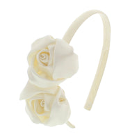 Satin Aliceband with Satin Twin Roses