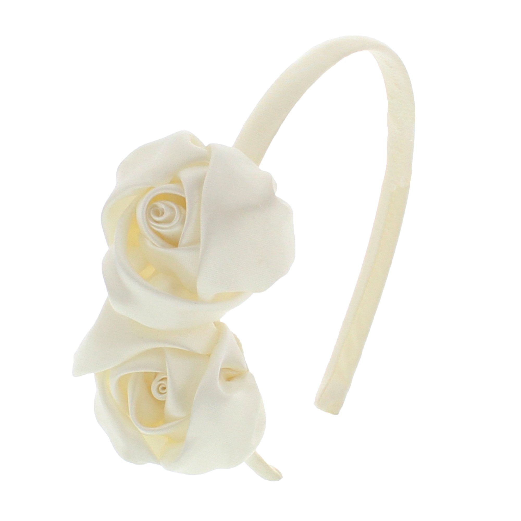 Satin Aliceband with Satin Twin Roses