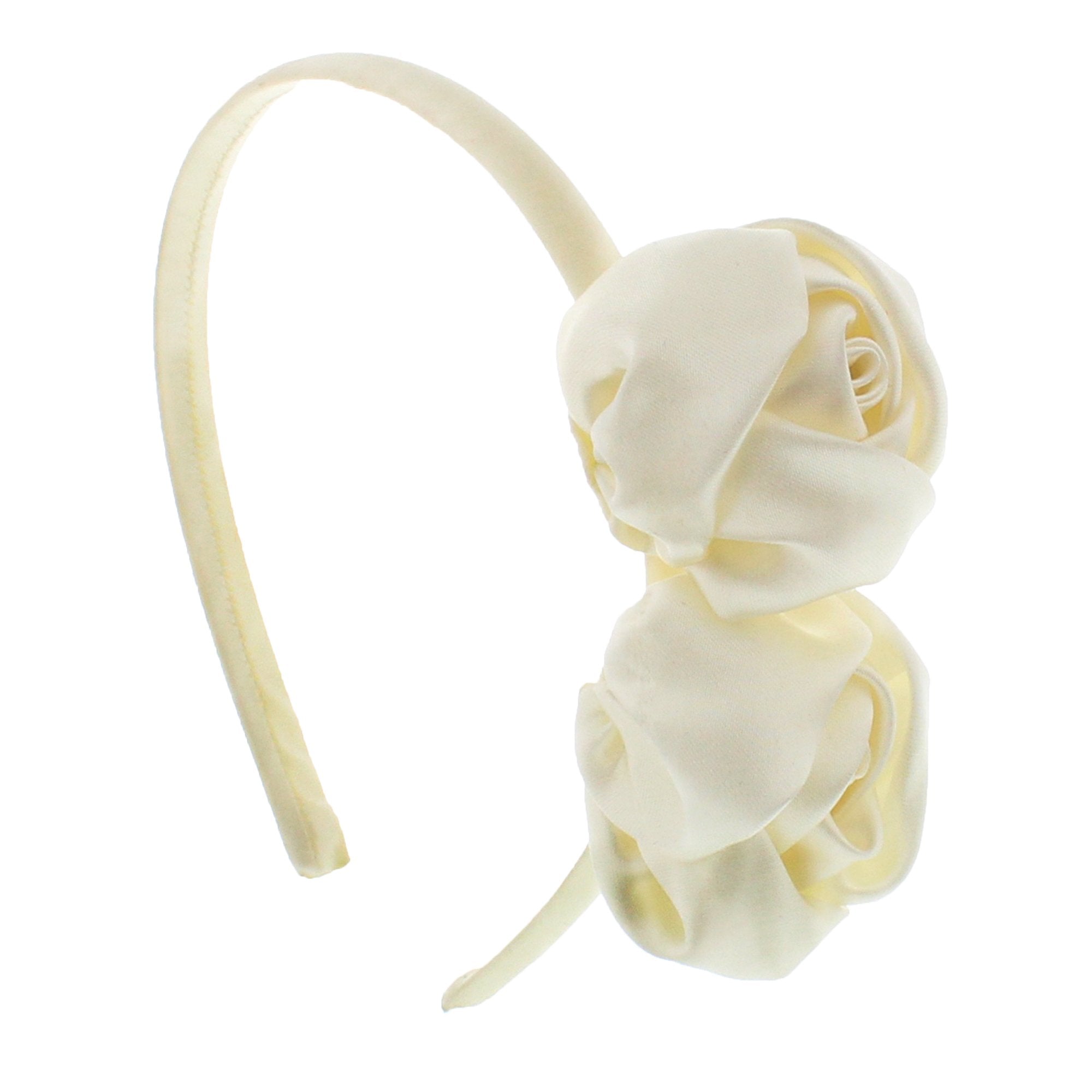 Satin Aliceband with Satin Twin Roses
