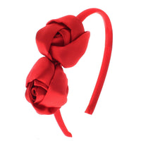 Satin Aliceband with Satin Twin Roses