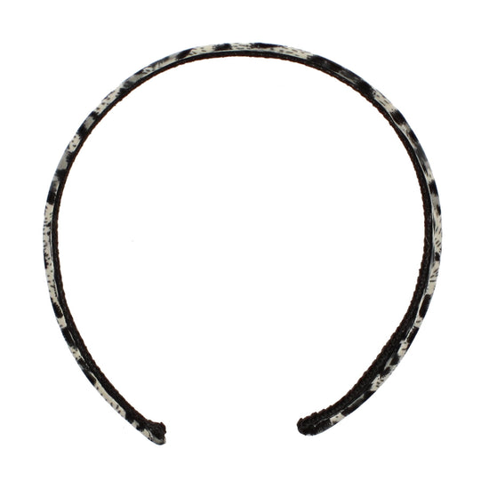 3.5cm White Leopard Print Chiffon Aliceband