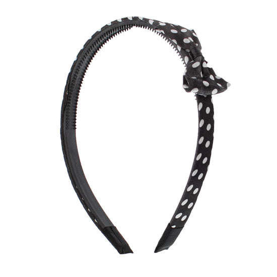 Satin Polka Dot Bow Aliceband