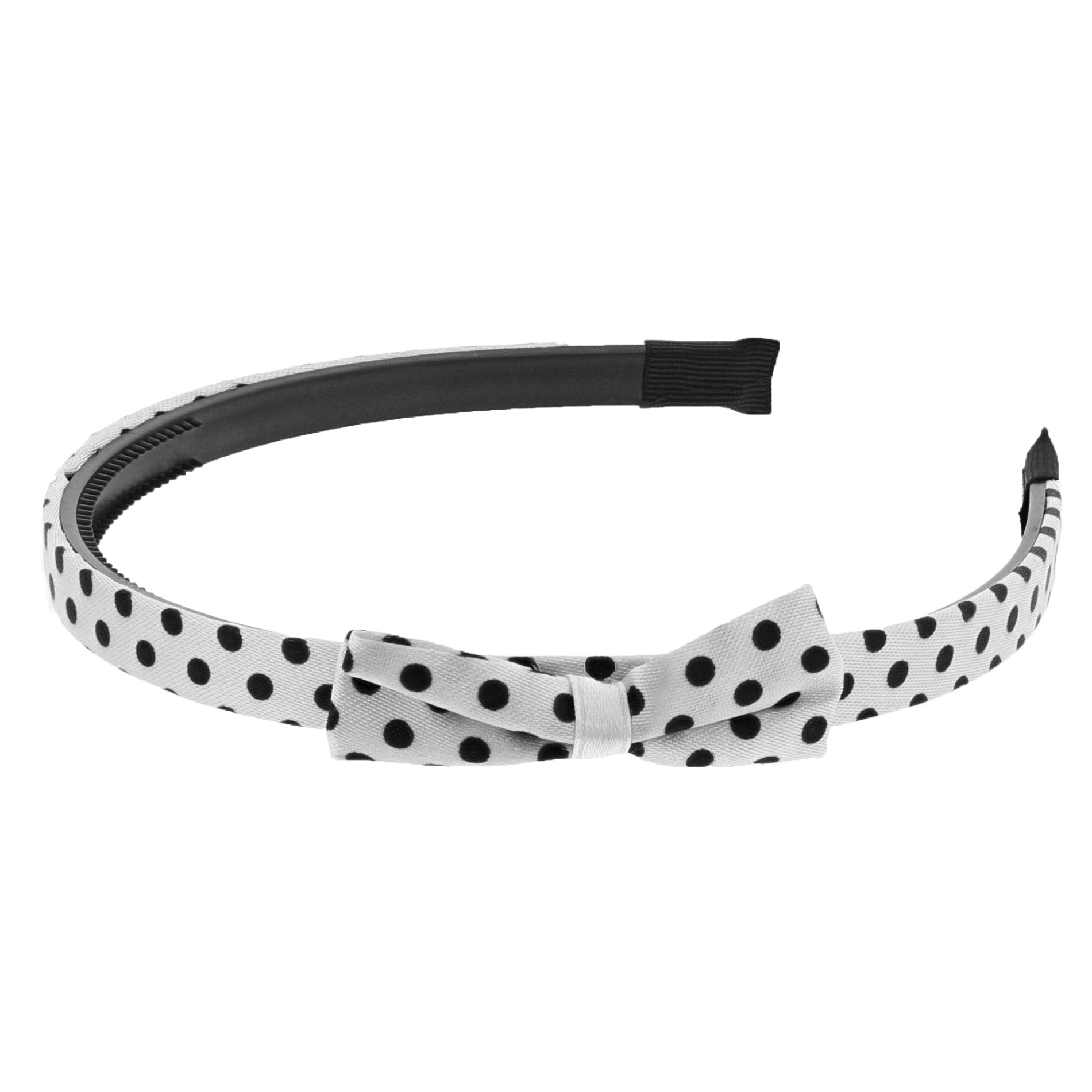 Satin Polka Dot Bow Aliceband