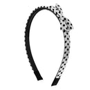 Satin Polka Dot Bow Aliceband