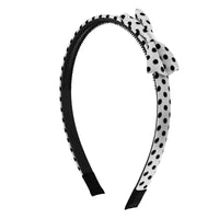 Satin Polka Dot Bow Aliceband