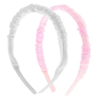 12mm Pastel Pairs of Satin Frilly Alicebands