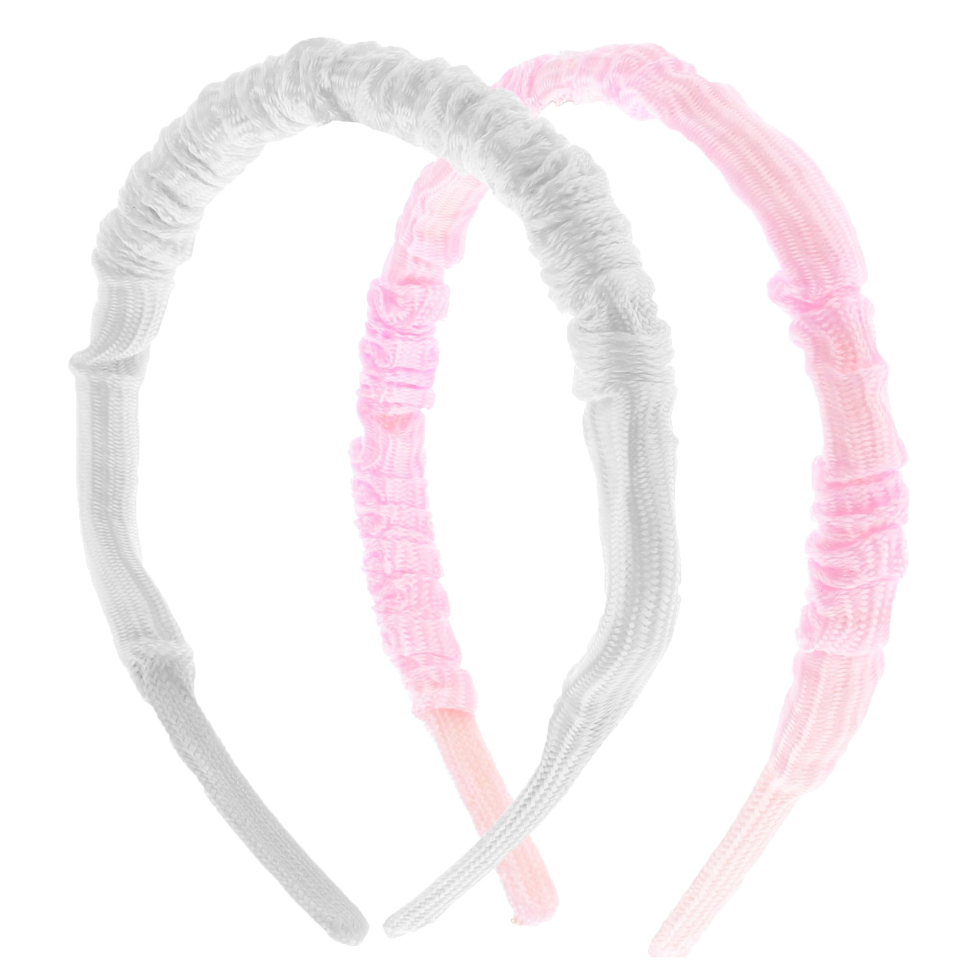 12mm Pastel Pairs of Satin Frilly Alicebands