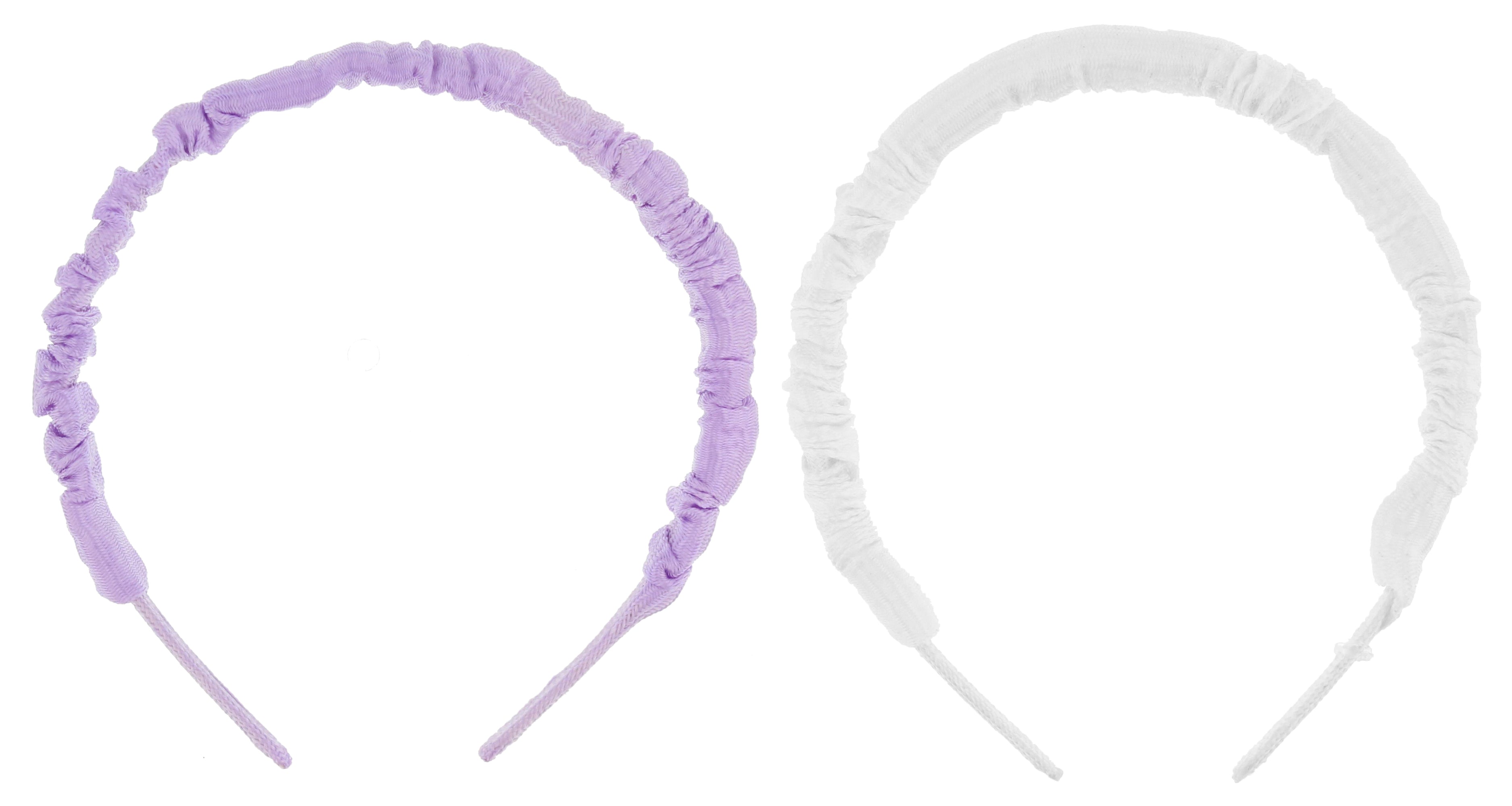 12mm Pastel Pairs of Satin Frilly Alicebands