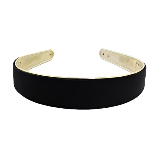 27mm Black Satin Layered Plastic Aliceband