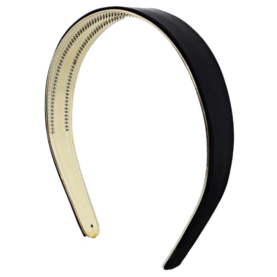 27mm Black Satin Layered Plastic Aliceband