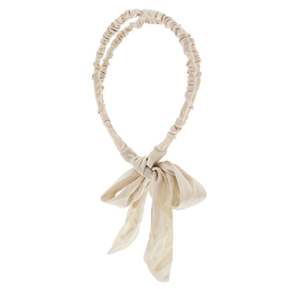 15mm Satin Frilly Double Aliceband with Bow