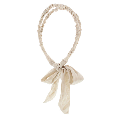 15mm Satin Frilly Double Aliceband with Bow