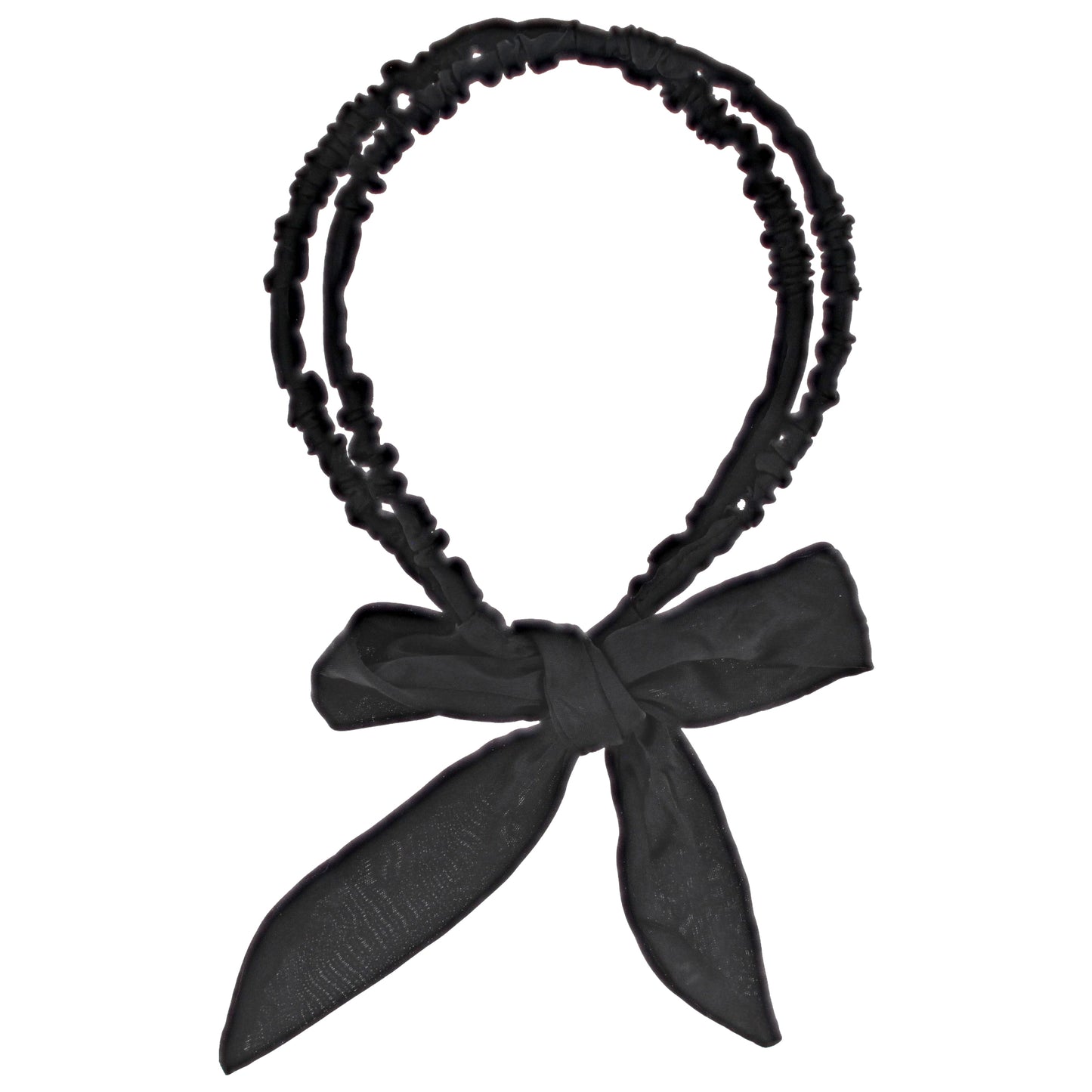 15mm Satin Frilly Double Aliceband with Bow