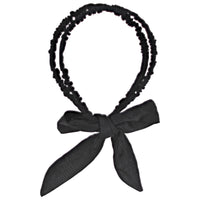 15mm Satin Frilly Double Aliceband with Bow