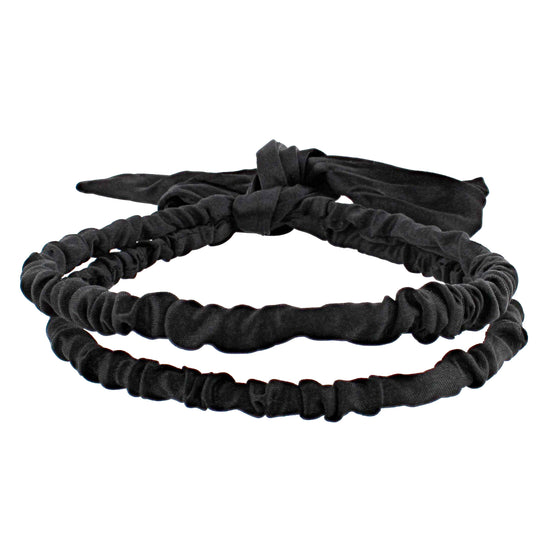 15mm Satin Frilly Double Aliceband with Bow