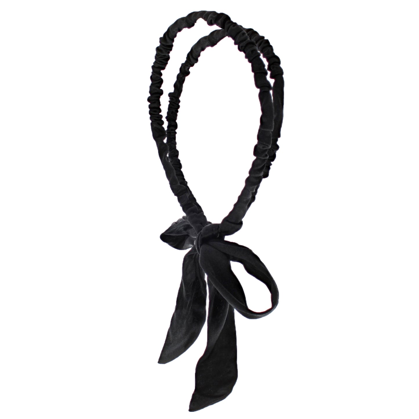 15mm Satin Frilly Double Aliceband with Bow