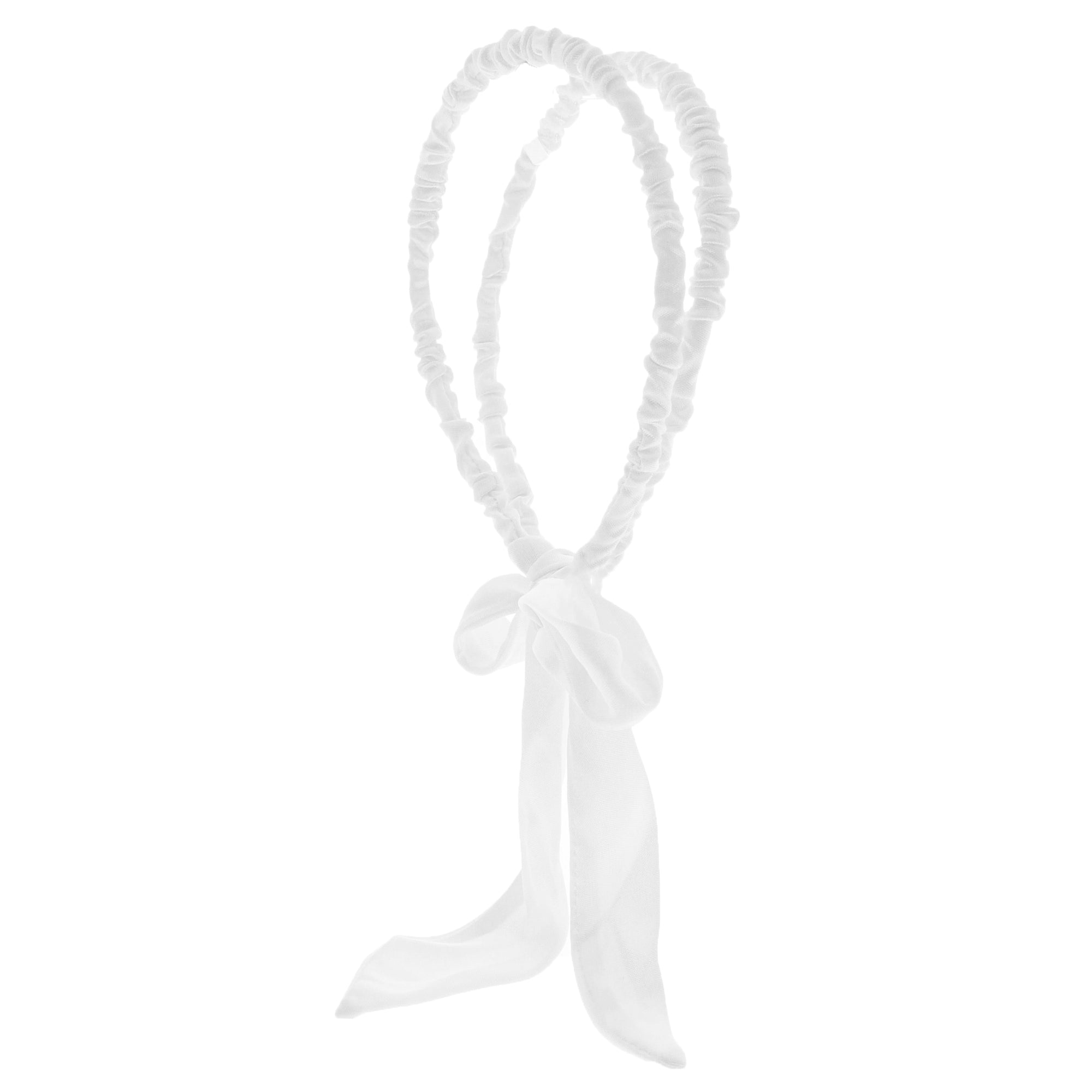 15mm Satin Frilly Double Aliceband with Bow