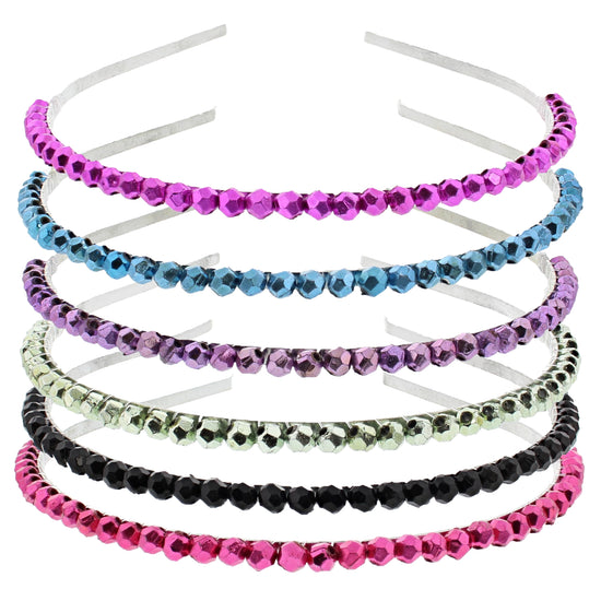 Assorted Colour 1 Row Stone Thin Alicebands