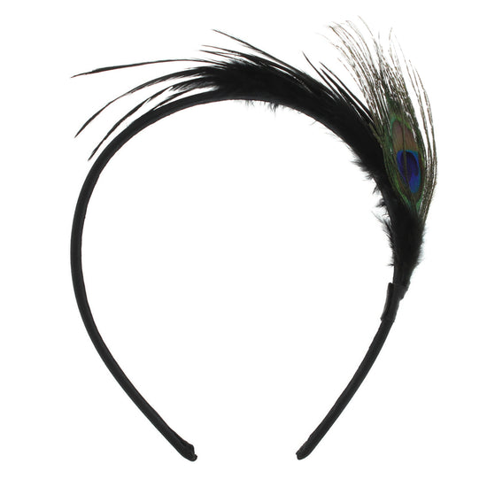 Assorted Colour Peacock Feather Aliceband