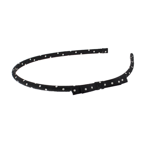 Black Polka Dot Bow on Aliceband