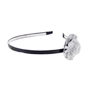 7.5mm Silver Hat Plain Black Metal Alicebands