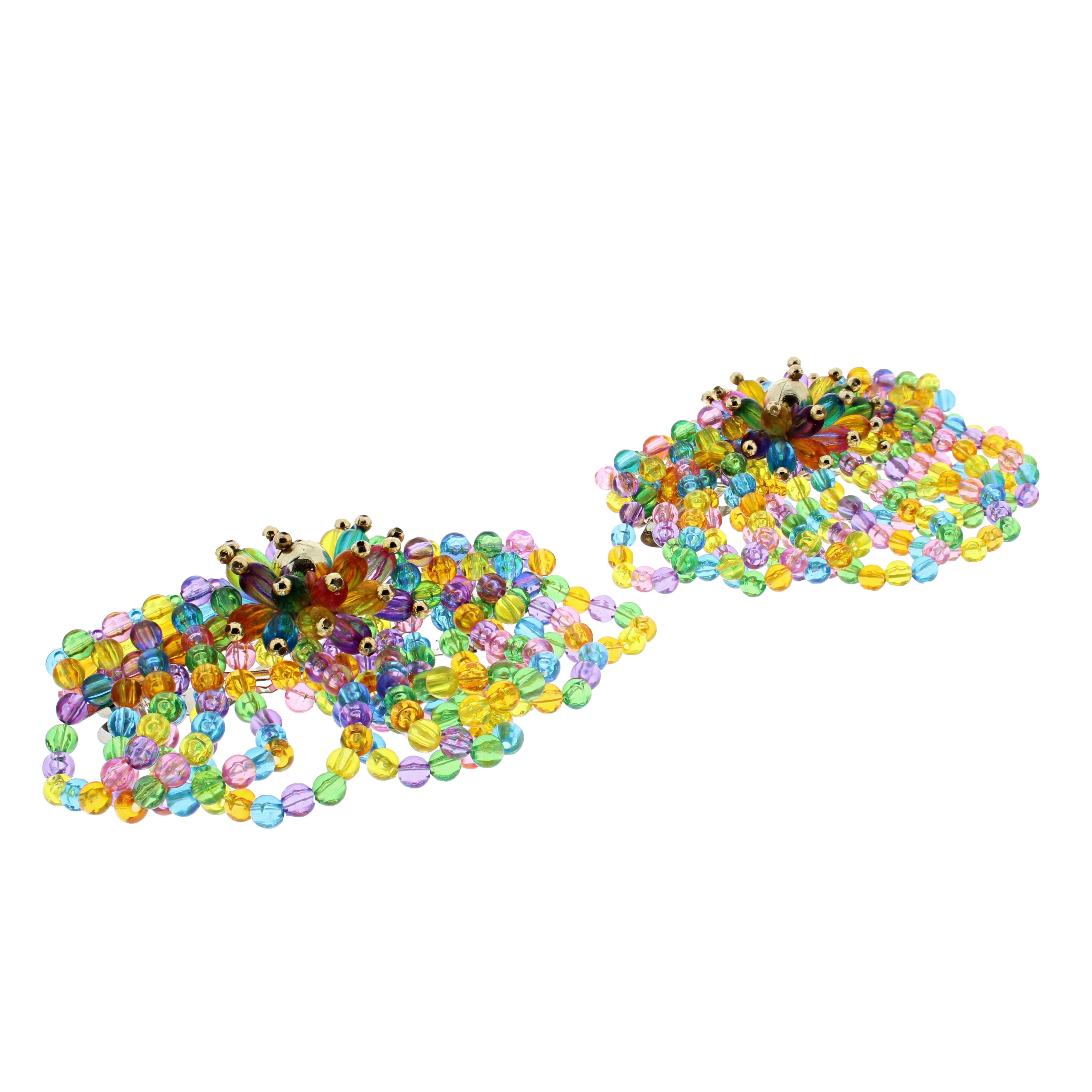 Multicolour Beaded Fun Shaped Hair Barrette - Style A