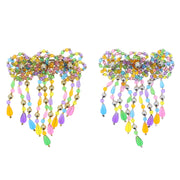 Multicolour Beaded Fun Shaped Hair Barrette - Style B