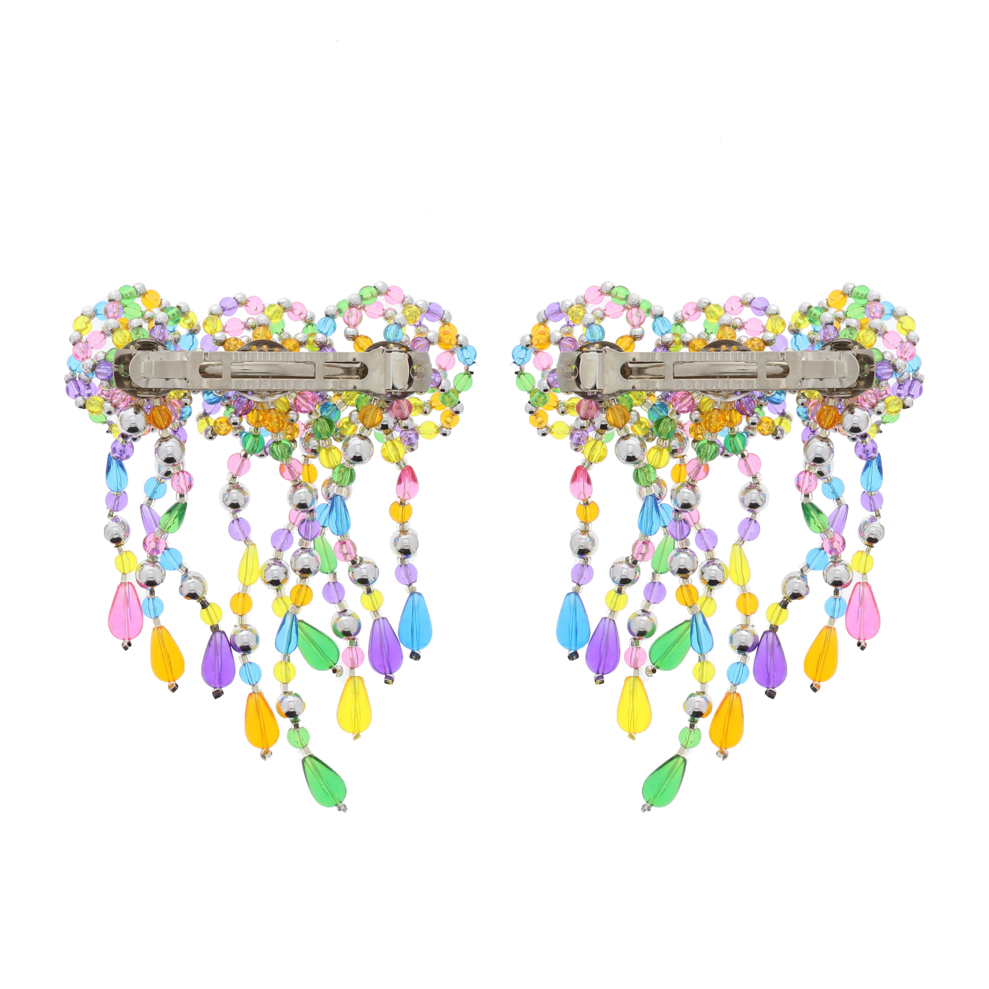 Multicolour Beaded Fun Shaped Hair Barrette - Style B