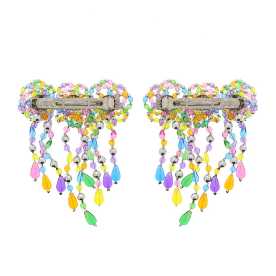 Multicolour Beaded Fun Shaped Hair Barrette - Style B