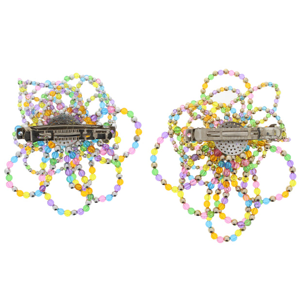 Multicolour Beaded Fun Shaped Hair Barrette - Style C