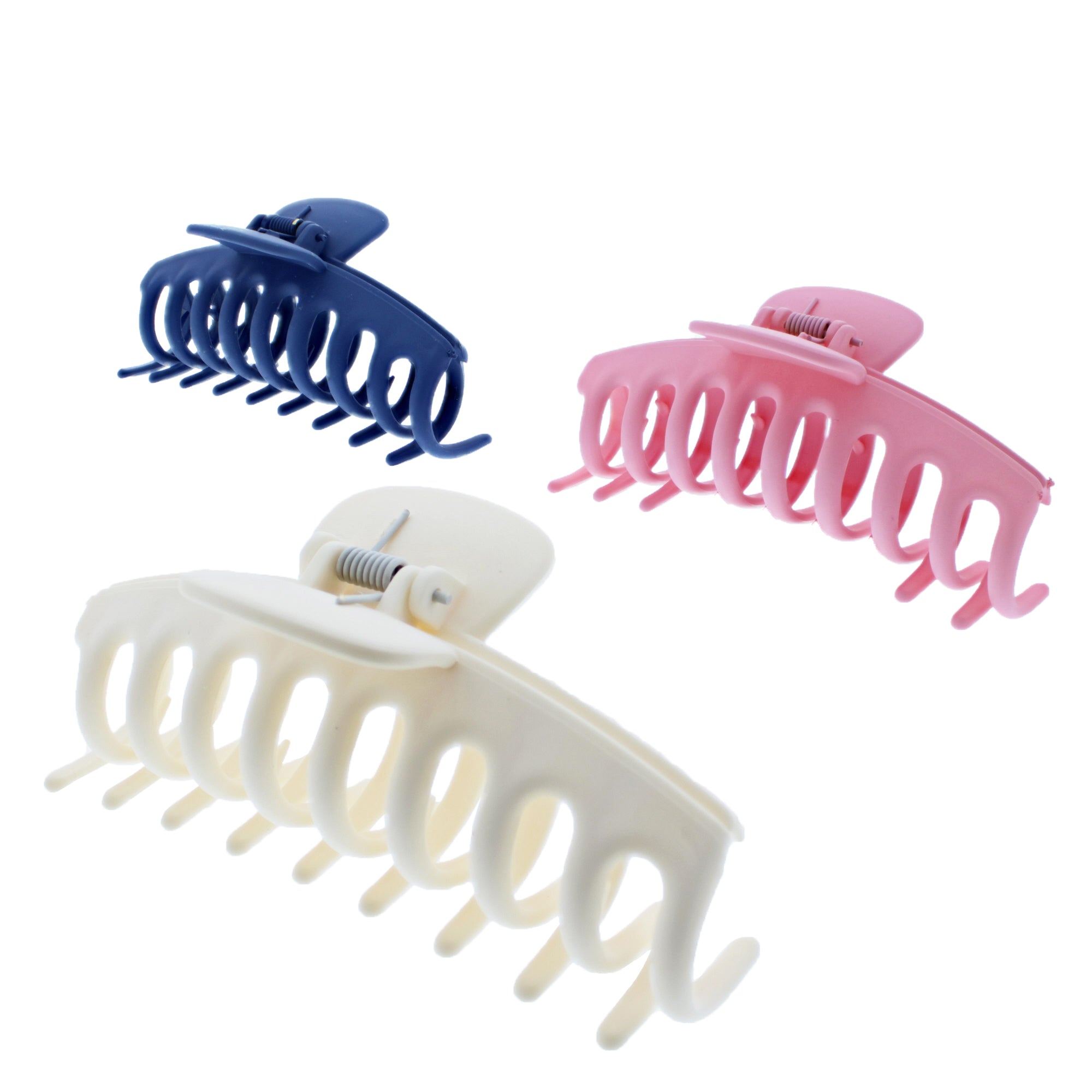 11cm Assorted Matte Finish Barrel Hair Claw Clips