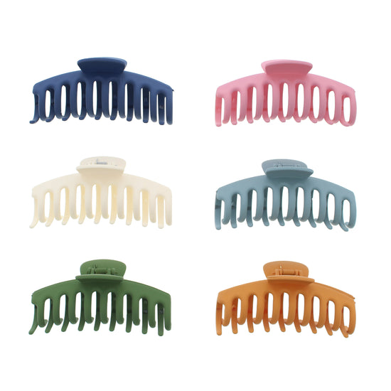 11cm Assorted Matte Finish Barrel Hair Claw Clips