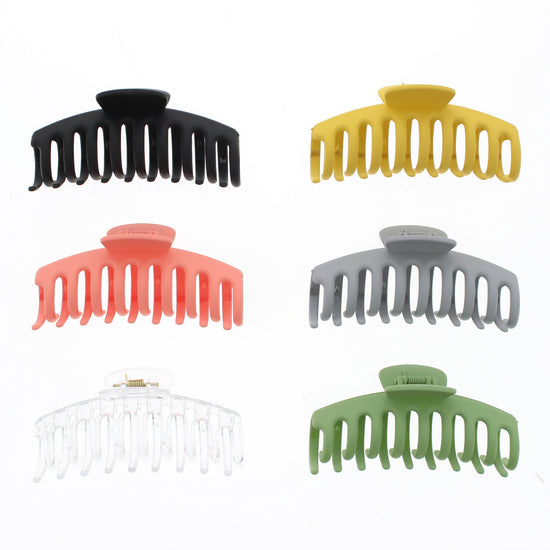 11cm Assorted Matte Finish Barrel Hair Claw Clips