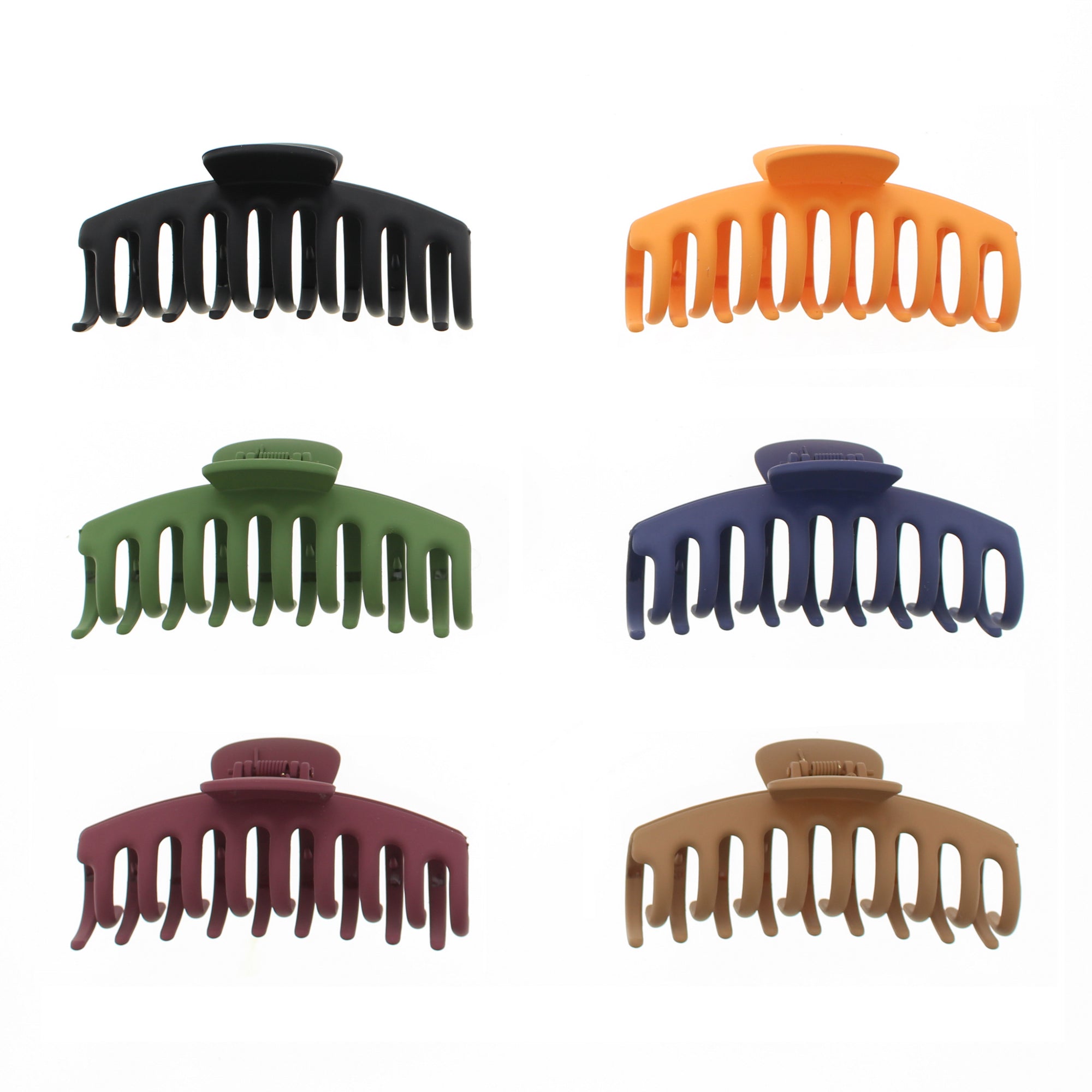 11cm Assorted Matte Finish Barrel Hair Claw Clips