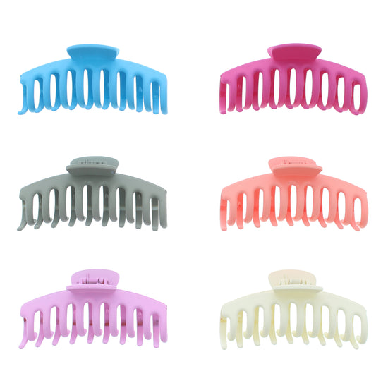 11cm Assorted Matte Finish Barrel Hair Claw Clips