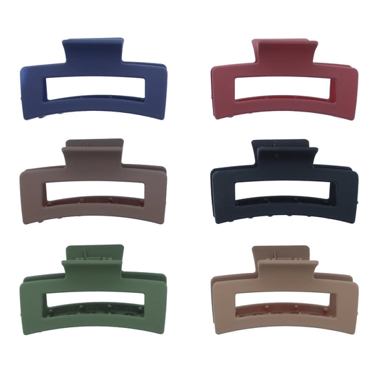 8.5cm Matte Finish Rectangular Hair Claw Clips
