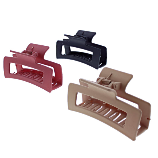 8.5cm Matte Finish Rectangular Hair Claw Clips