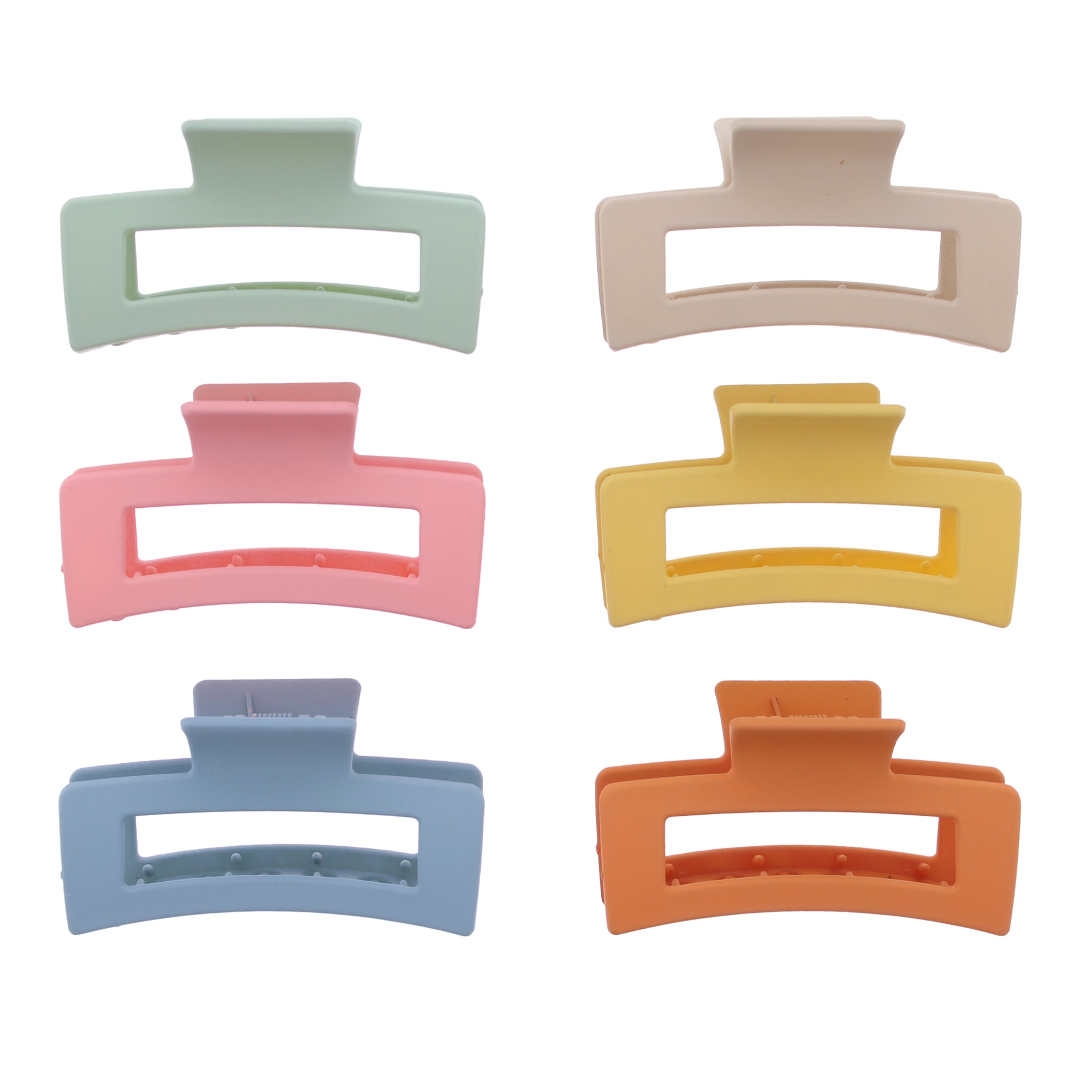 8.5cm Assorted Autumn Matte Finish Rectangular Hair Claw Clips