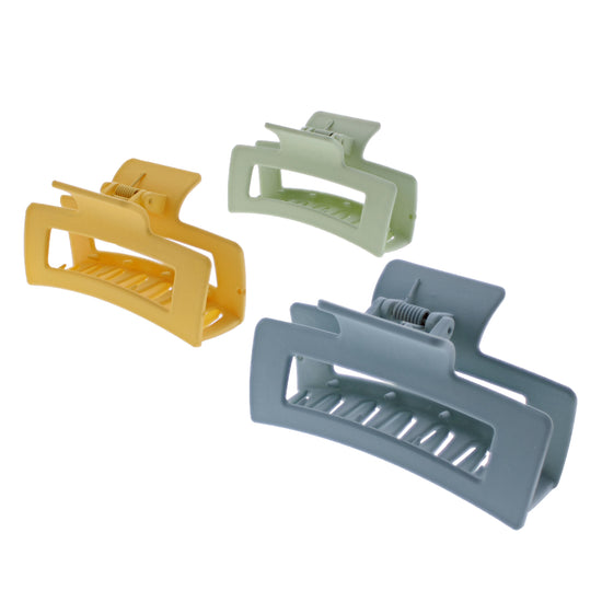 8.5cm Assorted Autumn Matte Finish Rectangular Hair Claw Clips