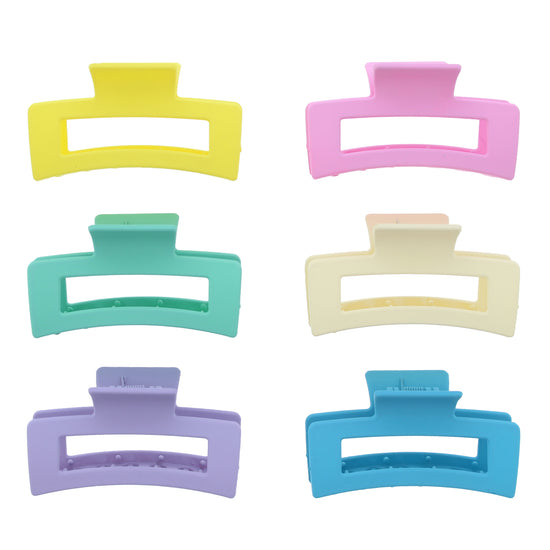 8.5cm Pastel Matte Rectangular Hair Claw Clips