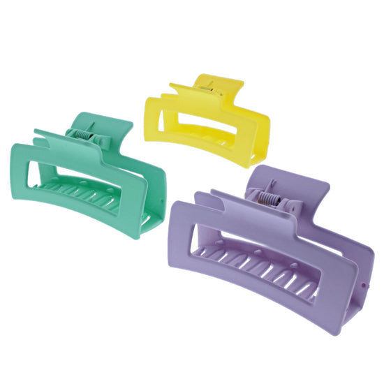8.5cm Pastel Matte Rectangular Hair Claw Clips