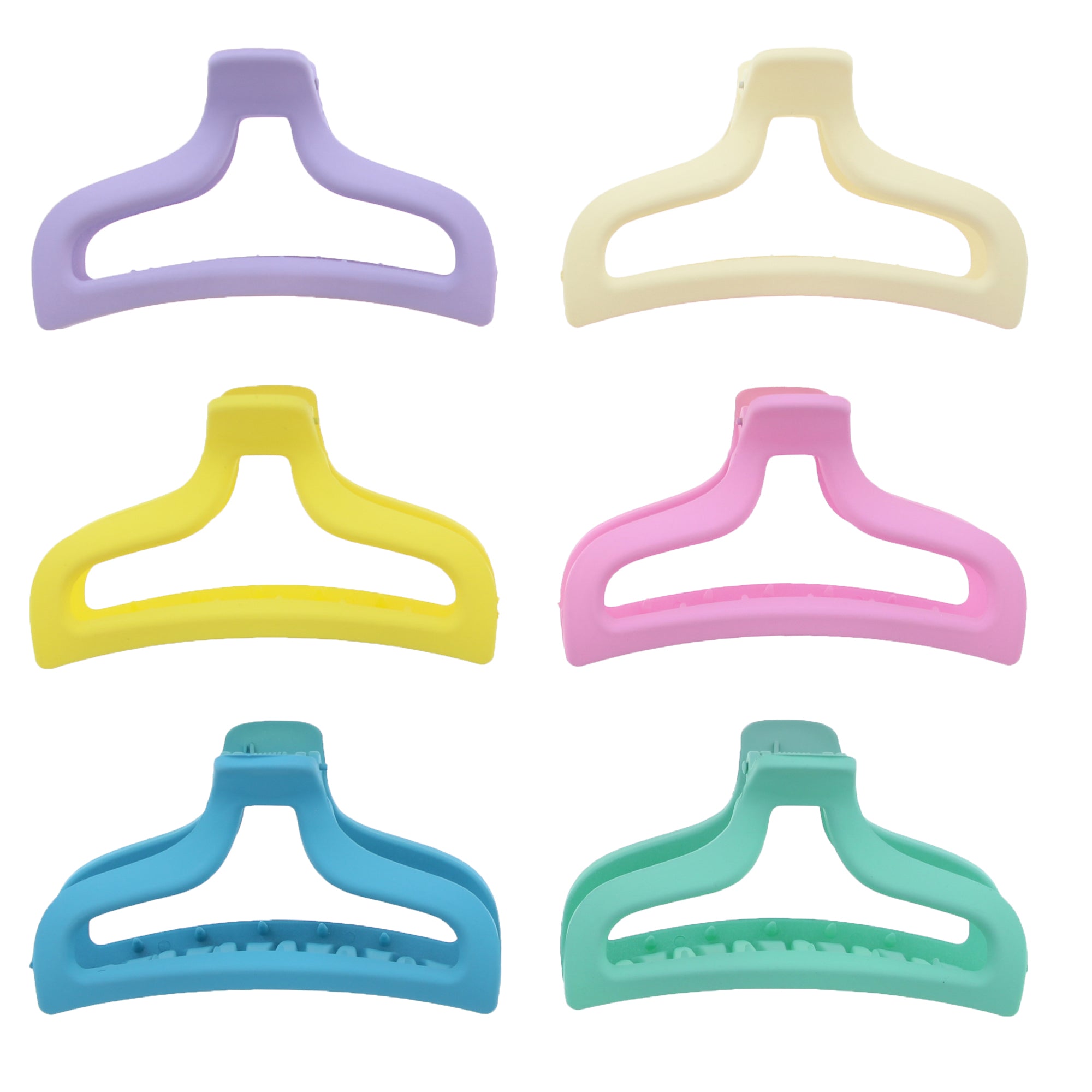 10cm Assorted Pastel Matte Finish Hair Claw Clips