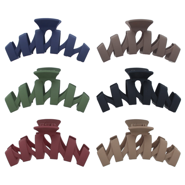 11.2cm Assorted Winter Matte Finish Zig Zag Clamps