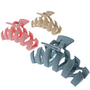 11.2cm Assorted Autumn Matte Finish Zig Zag Hair Claw Clips