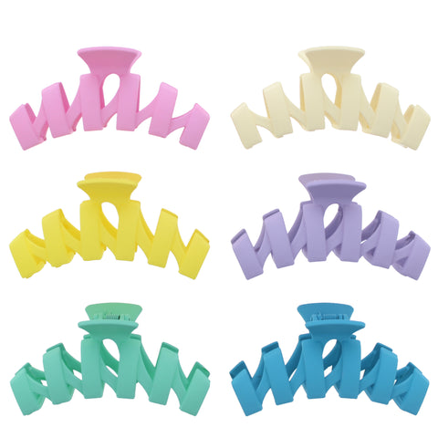 11.2cm Assorted Pastel Matte Finish Zig Zag Clamps