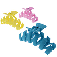 11.2cm Assorted Pastel Matte Finish Zig Zag Hair Claw Clips