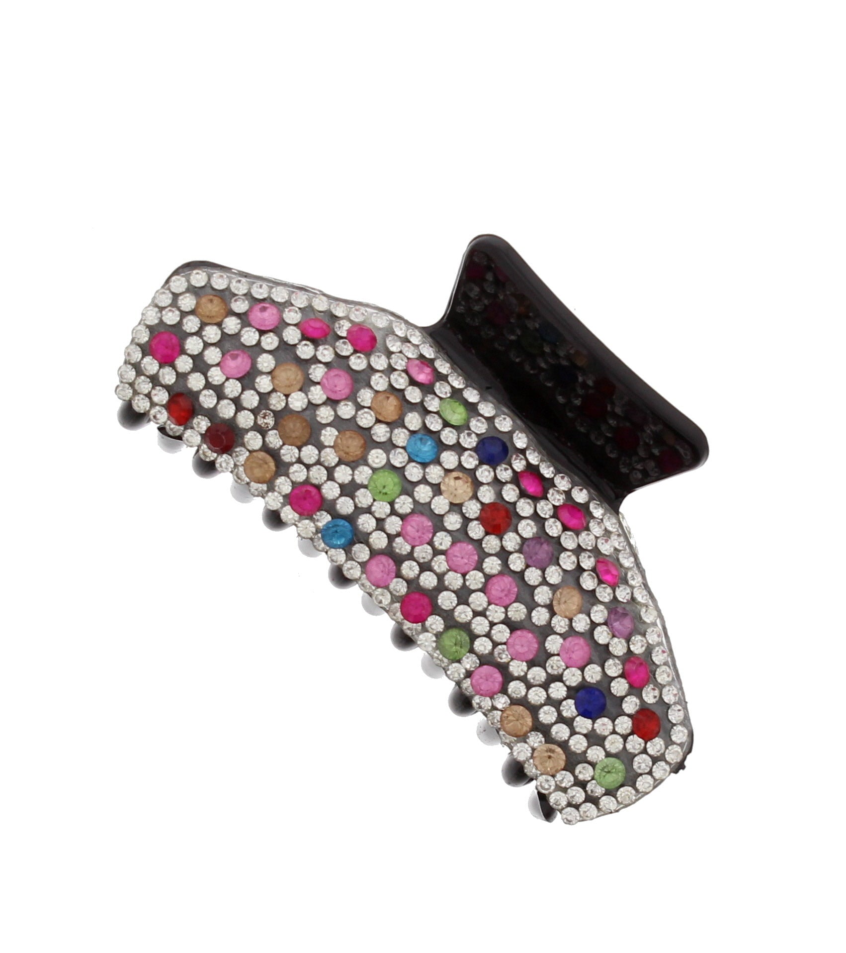 Black 8.2cm Hair Clips with Stones
