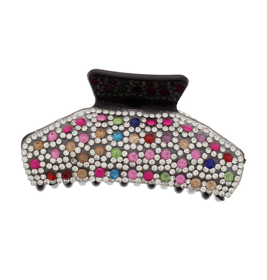 Black 8.2cm Hair Clips with Stones