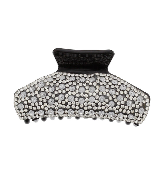 Black 8.2cm Hair Clips with Stones