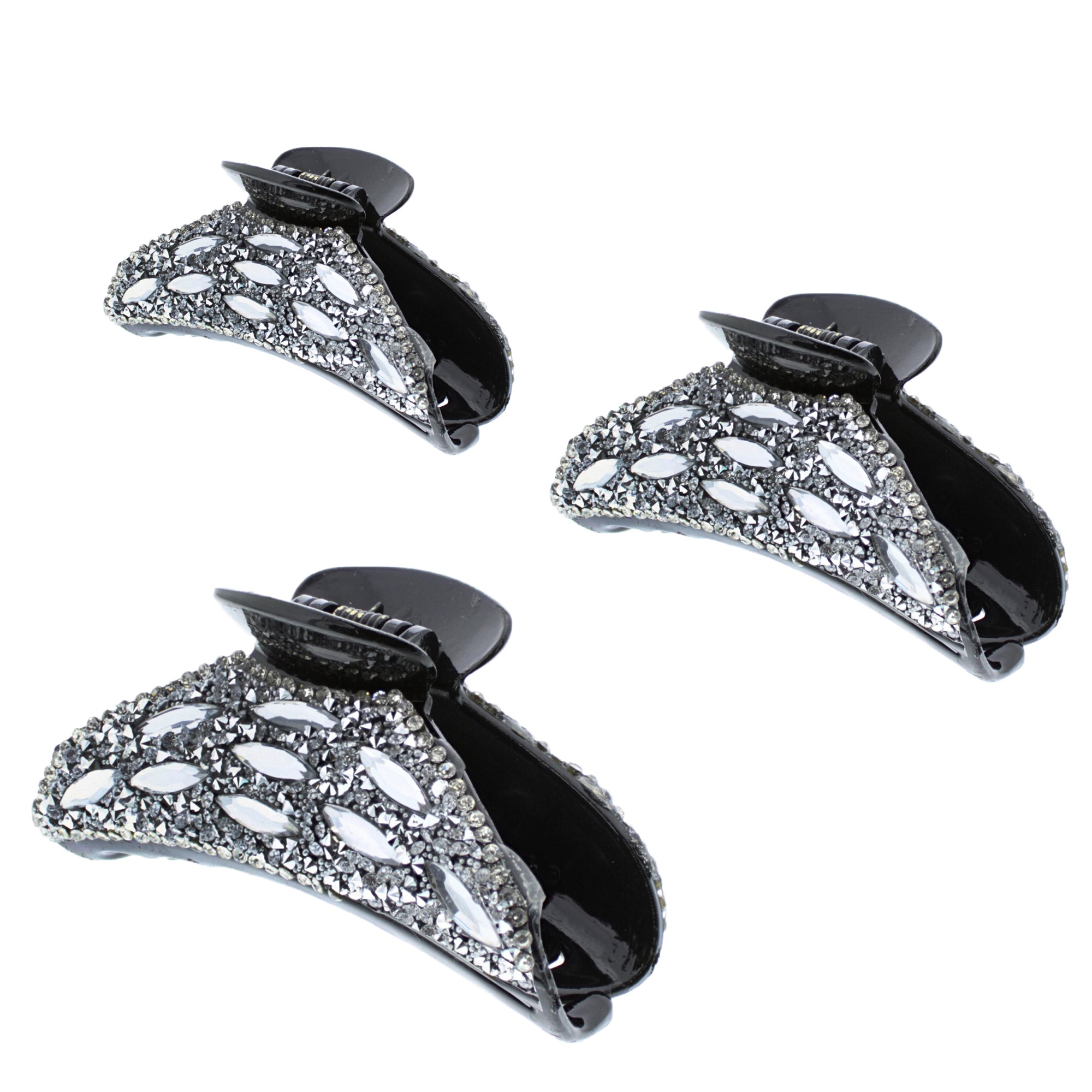 Clear Diamante Stone Hair Clips